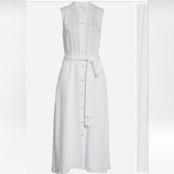 Vince‎ Drapey Button-Down Stripe Shirtdress - Picture 6 of 13